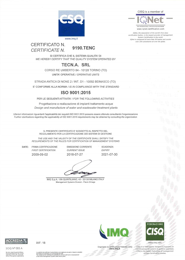 certificazione ISO Tecn.A.