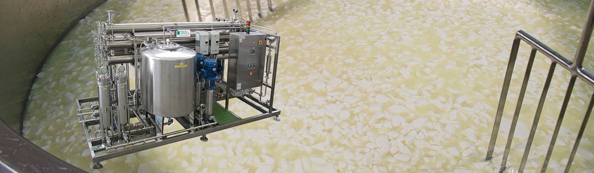 Reverse Osmosis system for whey concentration, flow rate 15000 lt/h