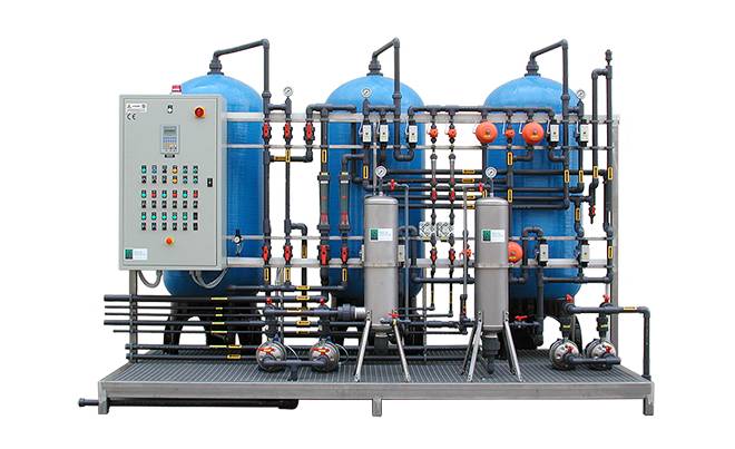 Selective resins treatment system on skid